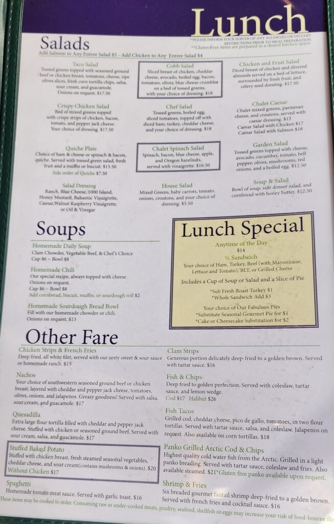 Lunch Menu